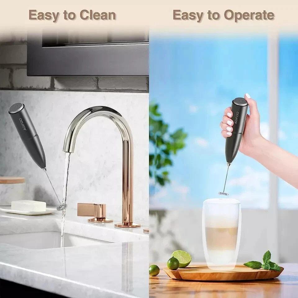 Milk Frother Handheld for Coffee with Stand-Hand Frother Wand, Electric Whisk-US