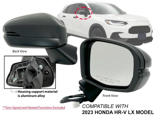 For 2023 HONDA HR-V LX Model Side Mirror Non-Heated Glossy Cap Passenger Side