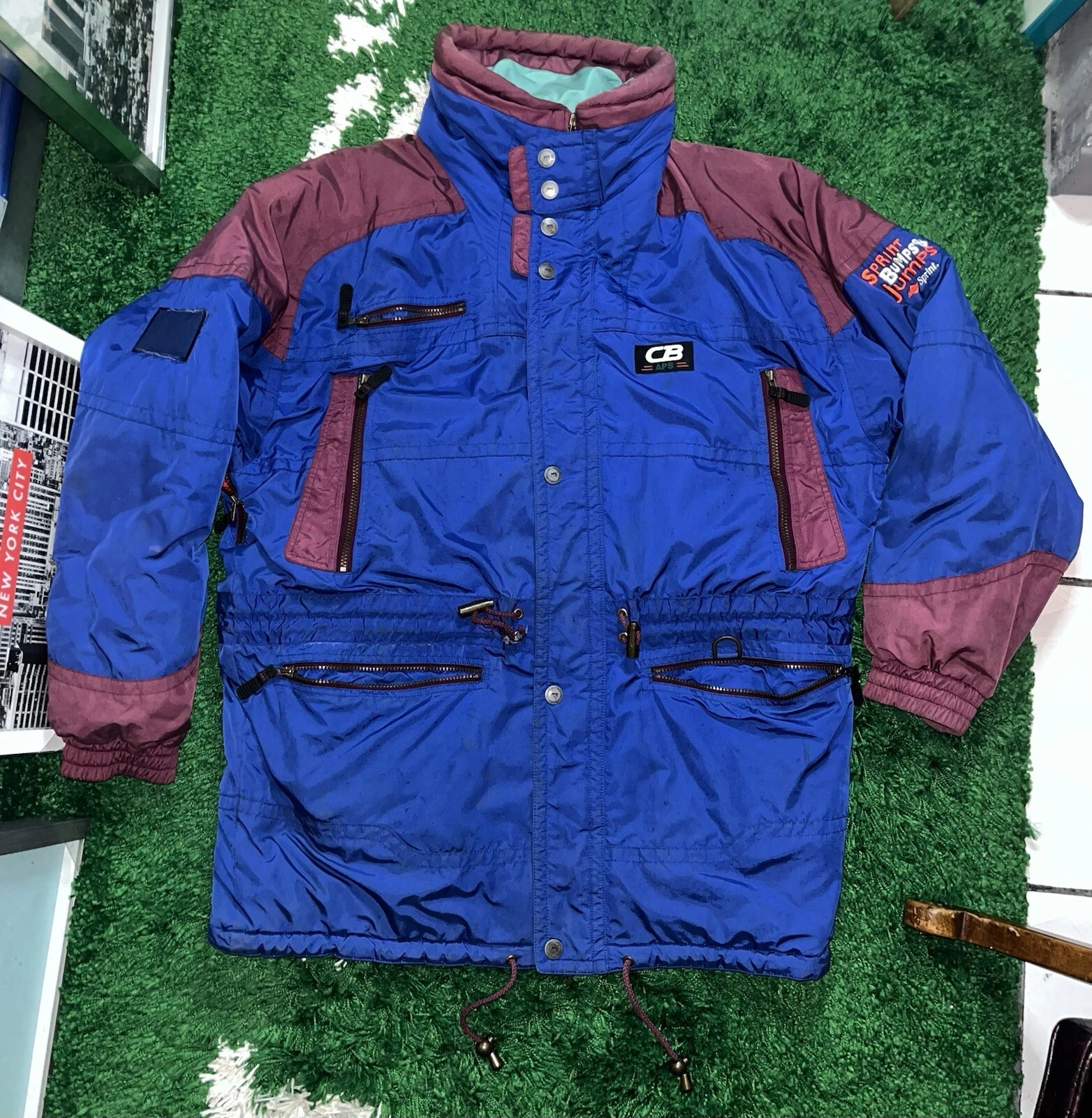 Vintage APS CB Entrant WATERPROOF Zipup and Button Jacket Coat Parka XL