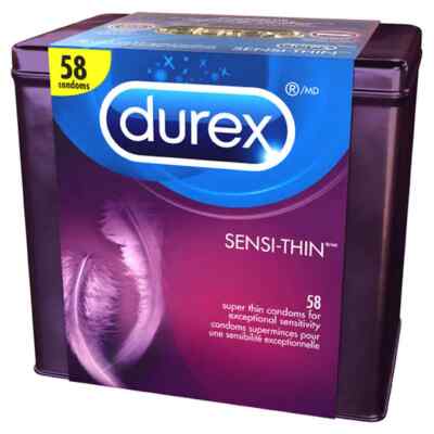 Box of Durex Sensi-thin Condoms, 58 count pack - From Canada- Free Shipping