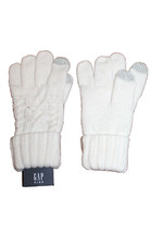 Gap Kids White Ivory Cable-Knit Gloves Size: M New NWT