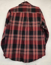 Old Mill Flannel Shirt Men's Size L Red Large Plaid