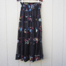 Anthropologie Lapis Tube Dress /Skirt Womens M Lace Sheer Overlay Floral Faire