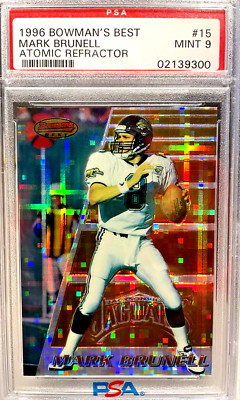 1996 Bowmans Best MARK BRUNELL ATOMIC Ref PSA 9 Mint!!! UW Jaguars
