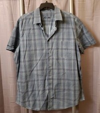 Tasso Elba Shirt Blue Adult XLarge Short Sleeve Button Up Pocket New