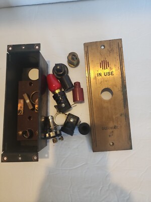 Antique  Brass BURWAK Elevator  Indicator Panel w/ Connector Box