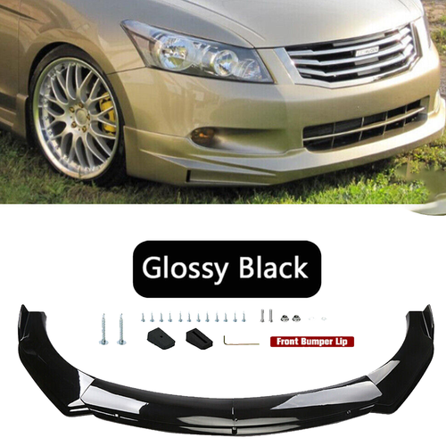 Front Bumper Lip Spoiler Lower Splitter Gloss Black For Honda Accord
