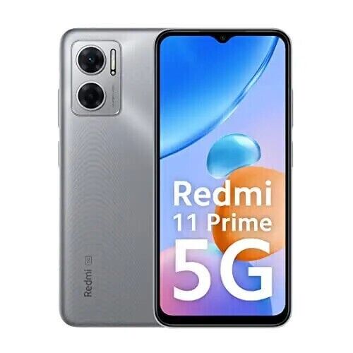 The Price of New Redmi 11 Prime 5G Factory Unlocked Dual SIM-MTK Dimensity 700-Silver 128GB | Xiaomi Phone