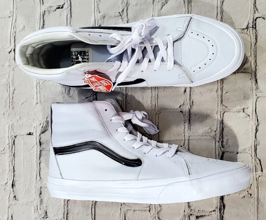 Vans SK8 Hi Big Mood Leather Shoes 751505 White Reflective SIZE 12 | eBay