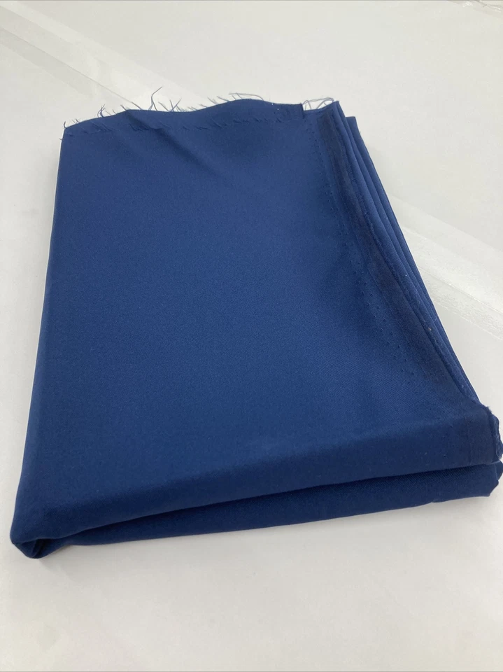 Vintage Navy Poly Poplin Fabric 1-1/2 Yards By 63” Wide - Image 2 of 4