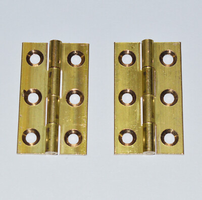 2 PAAR 1-1/2'' - 38mm massive Messing Stoßscharniere kleine Projekte Holzkisten 14615