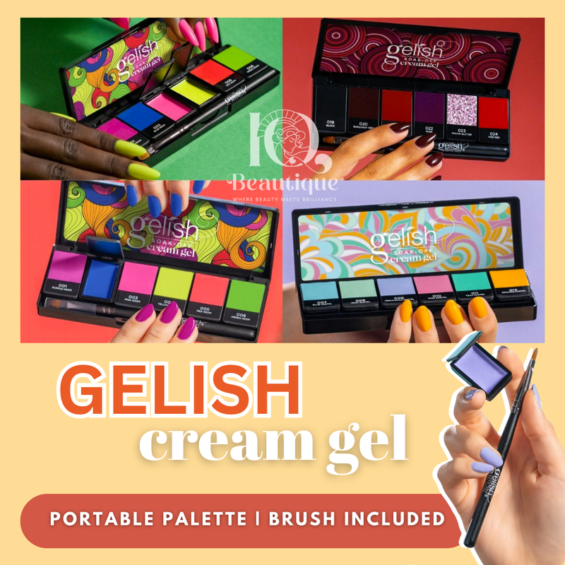 Gelish Cream Gel Polish Portable Palette 6 Colors Brush Included
