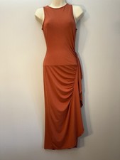 ASOS DESIGN Ruched Soft Maxi Dress Detail Size 2 Rust Orange