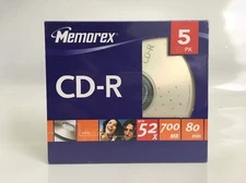 Memorex CD-R 5 Pack 52X 700MB 80Min New & Sealed