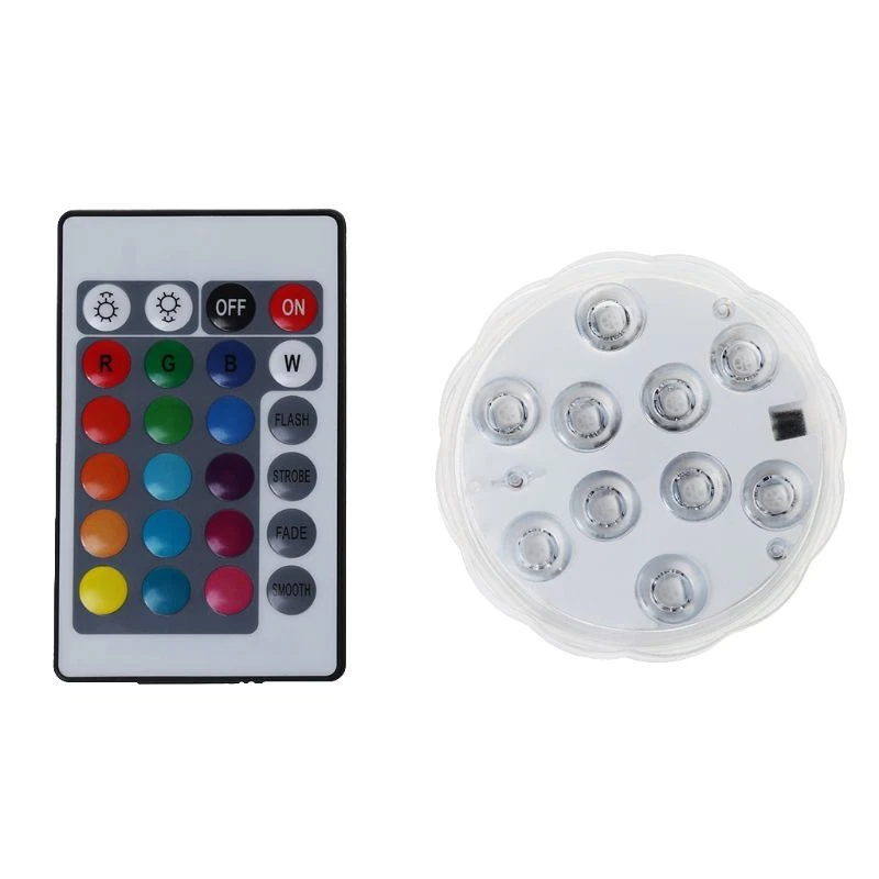 Multi color remote controlled submersible led light deals