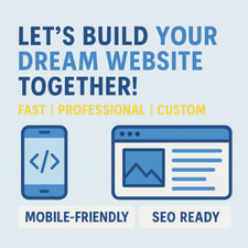 Custom Website Design 1 Year Domain Hosting Fast Mobile-Friendly