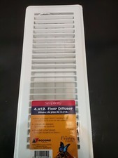 Accord Simplicity 12x4 in Floor Diffuser Register White Floor Fan Vent