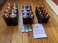 Lot of 24 Black Flameless LED Candles - 4 in/5 in/6 inch Sizes - 8 Of Each Size