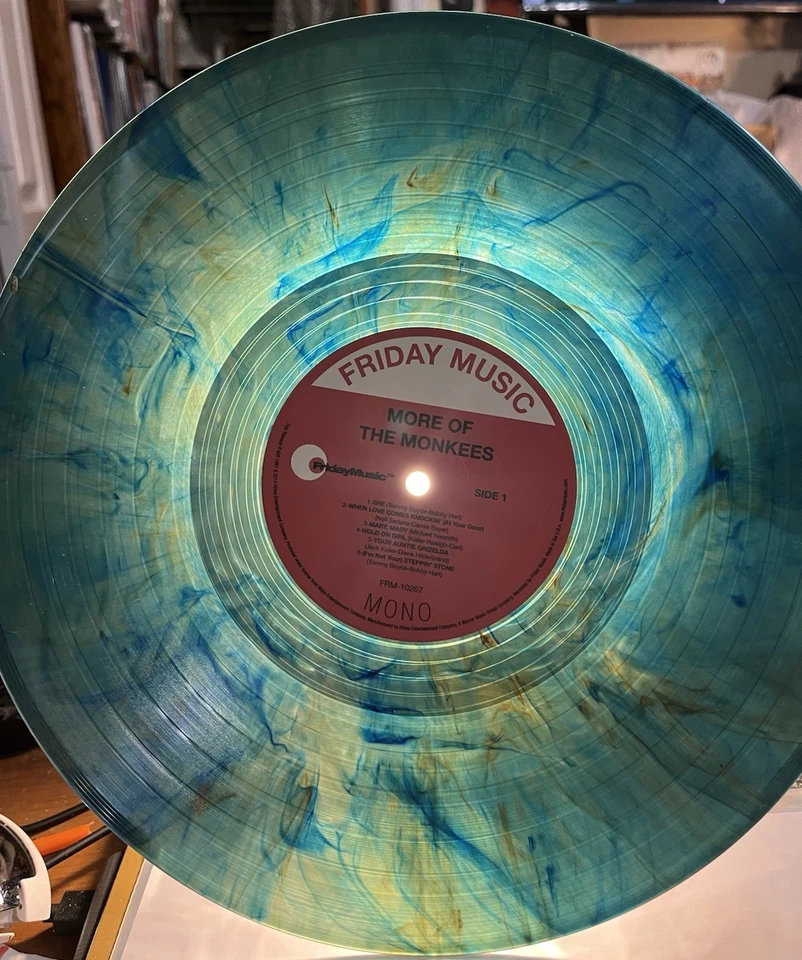 The Monkees More Of The Monkees Psychedelic Green & Blue Swirl Beautiful MonoNeW Foto 2 de 4