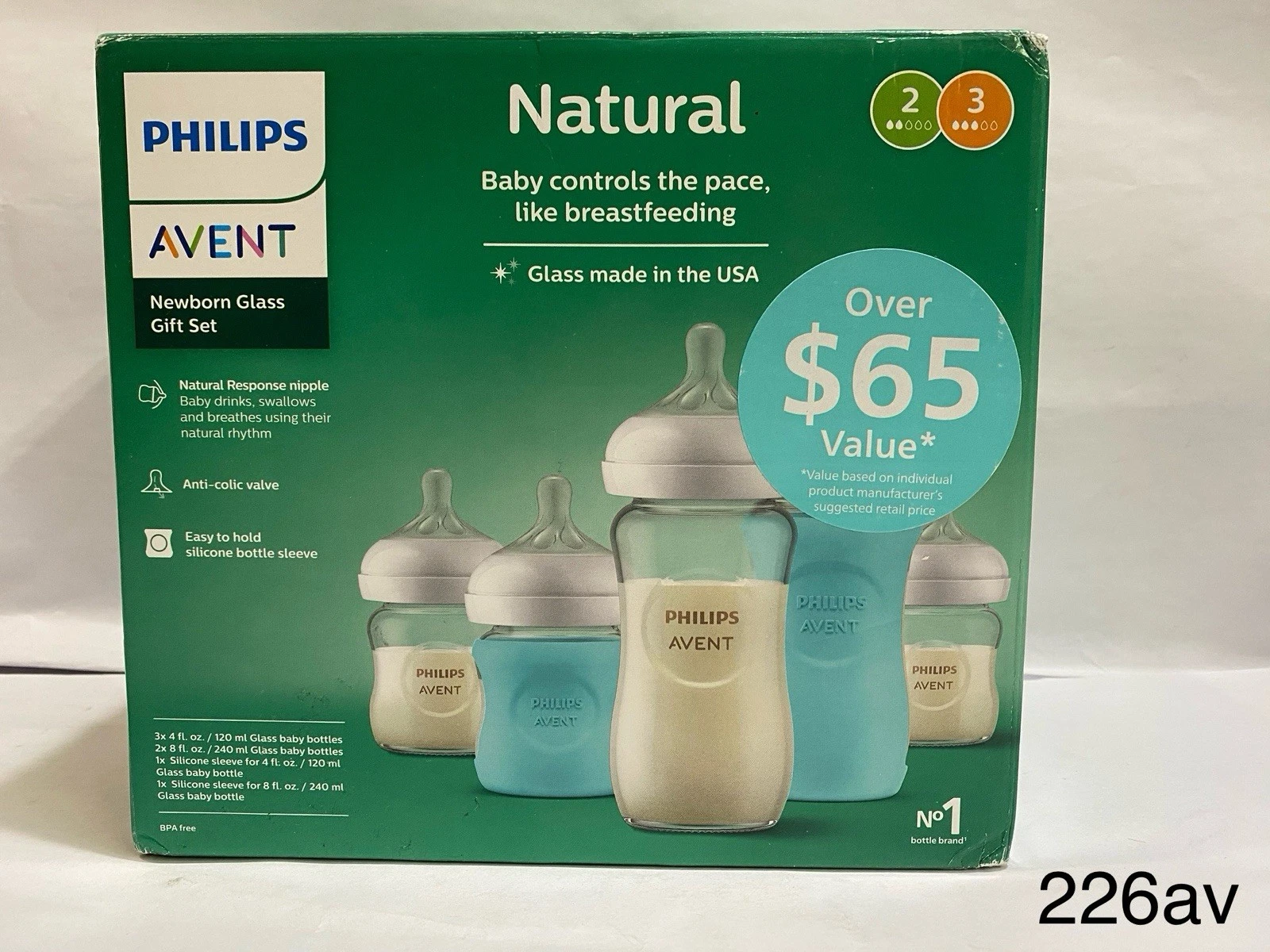 Philips Natural Newborn Glass Set Baby Bottles W Natural Response New Open Box