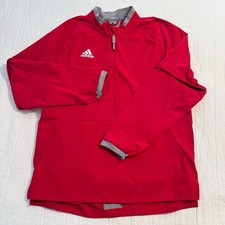 Adidas Men's Fielder's Choice 2.0 LARGE Convertible 1/4 Zip Baseball Jacket Red