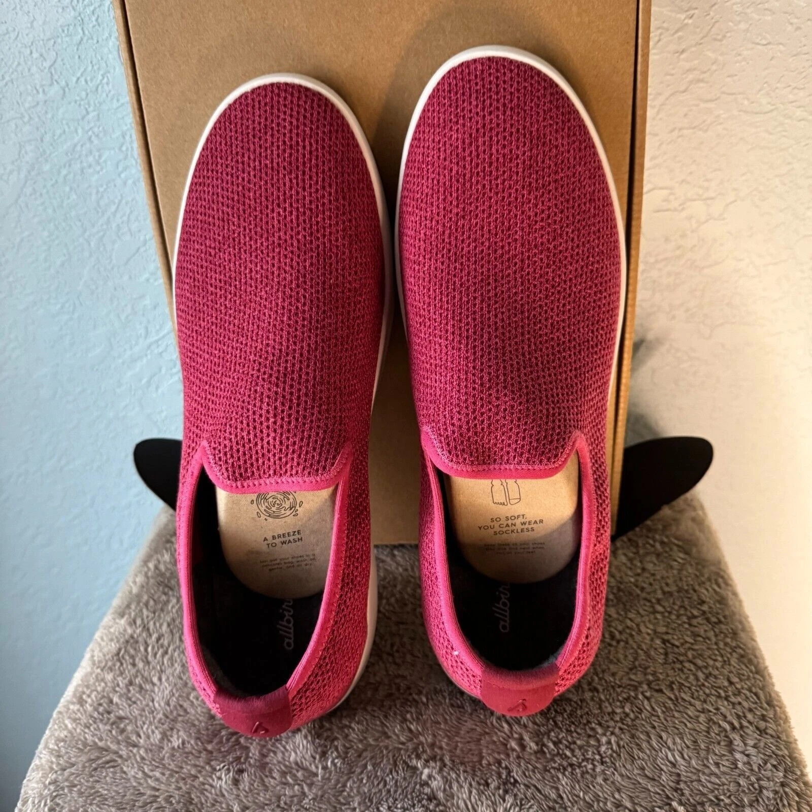 Allbirds Tree Lounger Men US M14 Lux Pink Blizzard Slip On Shoes Comfort