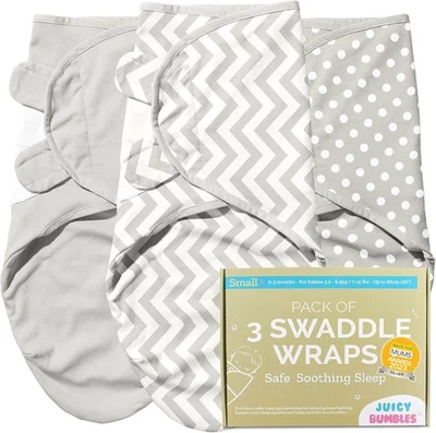 Juicy Bumbles Swaddle Blanket 0-3 Months - 100% Cotton Baby Swaddle Wrap Newbor - Image 1 of 4