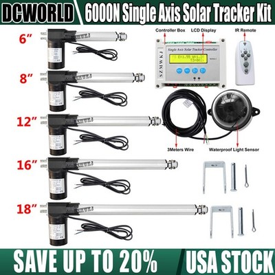 6000N Single Axis Solar Tracker System -12V DC Linear Actuator W/ LCD Controller