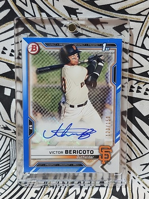 #ad #ad Victor Bericoto 2021 1st Bowman Blue Auto 120 150 PAPR VB FREE SHIPPING JA39 $94.99