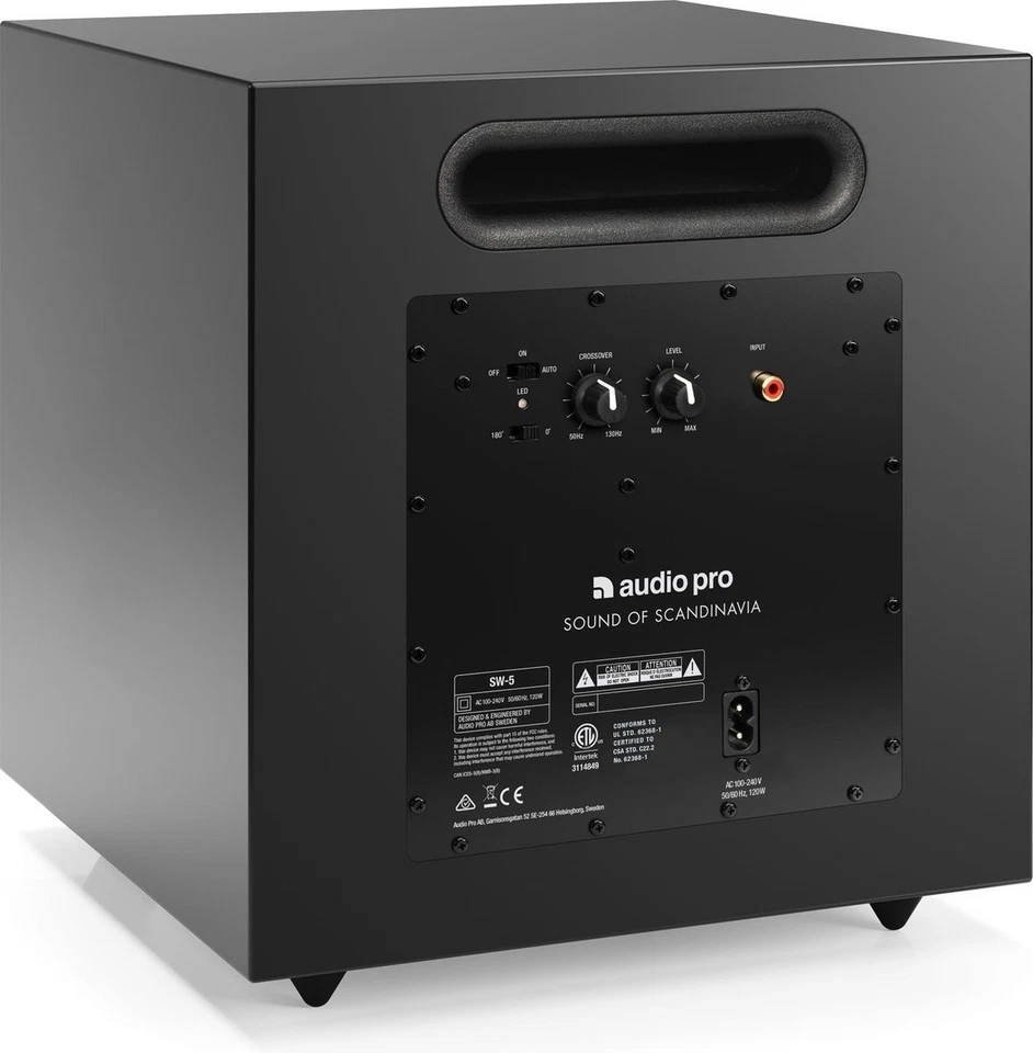 Audio Pro SW-5 – Subwoofer Attivo – 150W Classe D – Connessioni RCA/LFE – Nero - Immagine 4 di 4