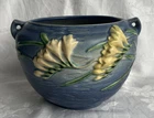 Vtg Roseville USA Blue Freesia Planter Jardiniere #669 1940s