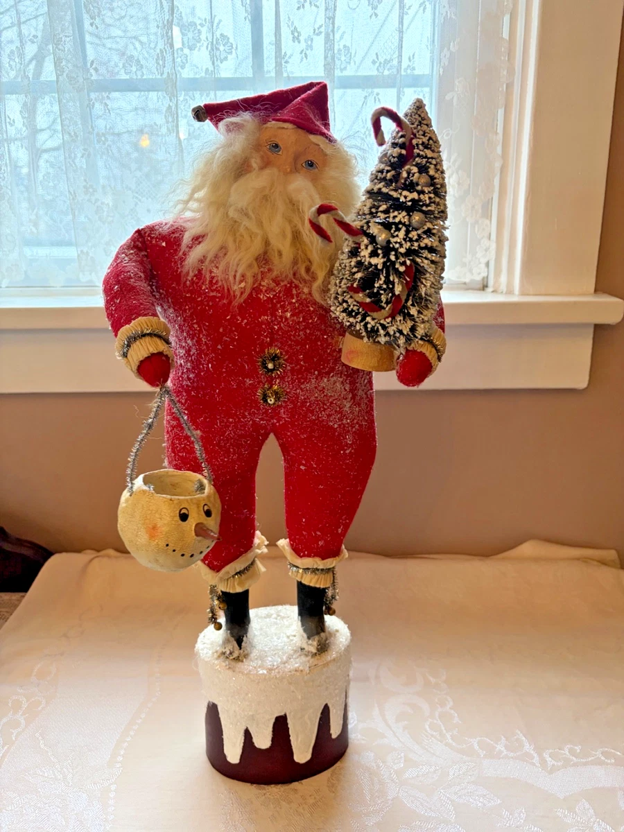 Grande Figurine Bethany Lowe "Santa In A One Horse Open Sleigh" 22" TD1161