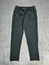 Nike Track Pants Mens Medium Gray Dri Fit Swoosh Logo Mid Rise Straight Leg