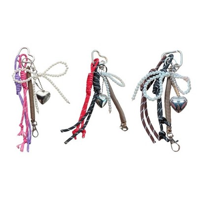 Handmade Key Holder Key Accessory Beaded Bowknot Keychain Hand Woven Lanyard