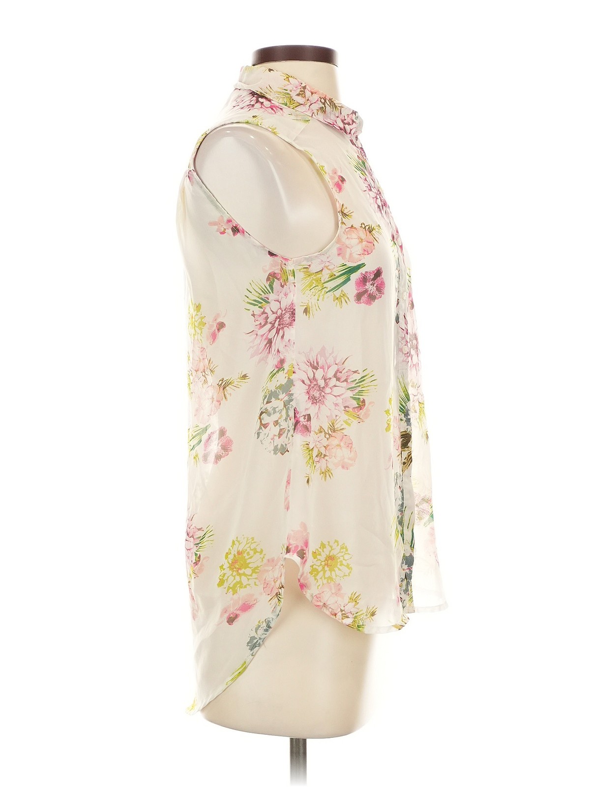 H&M Women Ivory Sleeveless Blouse 4 thumbnail 3