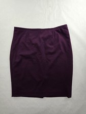 Calvin Klein Women's Lined Zip Up Back Skirt Burgundy Size 10P
