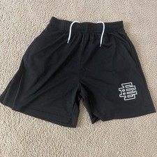 Eric Emanuel Black Athletic Shorts Men Drawstring White Logo