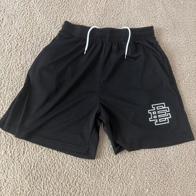 Eric Emanuel Black Athletic Shorts Men Drawstring White Logo