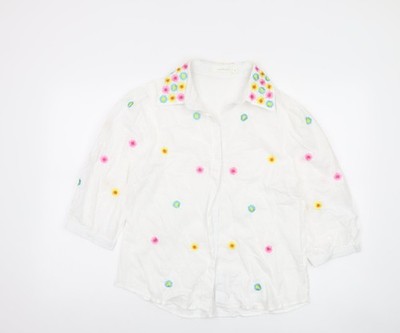 Damenbluse UK Größe S SO SWEET weiß Knopfleiste