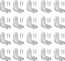 20Pcs Stainless Steel L Brackets - 20Mm Right Angle Corner Brace, Heavy Duty
