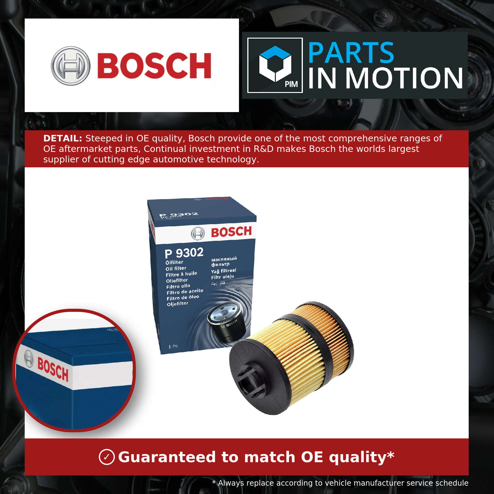 OPEL FOR RENAULT SAAB VAUXHALL SIGNUM VECTRA 3.0 GENUINE BOSCH OIL FILTER P9302 - Image 5