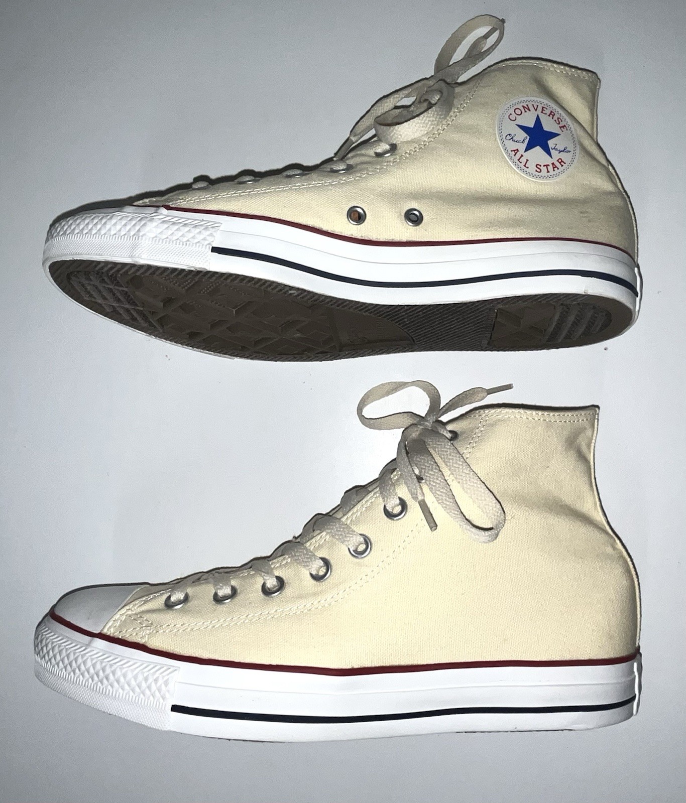 Converse Chuck Taylor All Star Mens 9 Womens 11 Natural White Hi Top Sneakers thumbnail 8