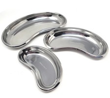 Set of 3 Kidney Tray Dish 6",8",10" Stainless Steel Dental Surgical Instruments