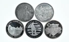 Lot 5 VINTAGE 1 Oz Silver Bars/Rounds Art Bars Collection Poured .999 *581