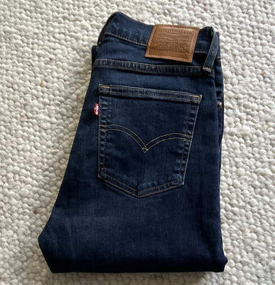Levi's 724 High Rise Straight Damen Jeans Blau W27 L30 Denim Baumwollmix