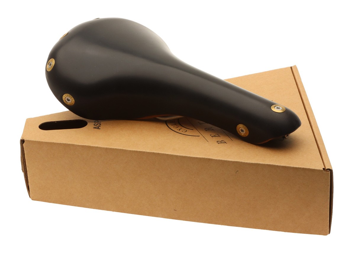 Gilles Berthoud Aspin Saddle Steel Rails Hard Leather Cover Black