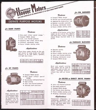 1952 Hoover Motors Condensed Catalog North Plainfield NJ