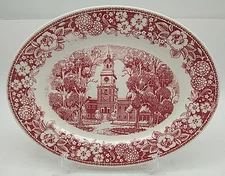 Homer Laughlin Early American Homes Independence Hall 12" x9 " Vintage Platter