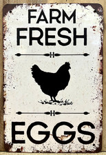 Rooster/Chicken "Farm Fresh" Metal Wall Sign 12" x 8"