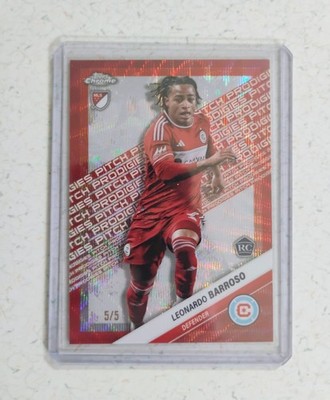 2025 Topps MLS Chrome Leonardo Barroso Pitch Prodigies Red Wave Bookend 5/5